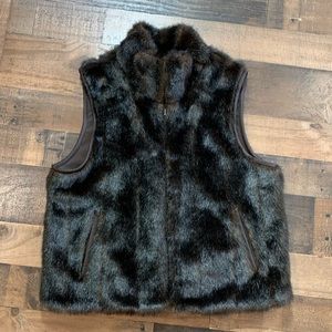 REVERSIBLE East 5th Faux Mink Fur Zip Up Vest